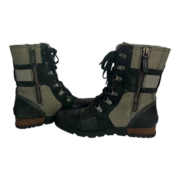Sorel Shoes - Sorel Major Carly Combat Lace Up Canvas Boots Size 7